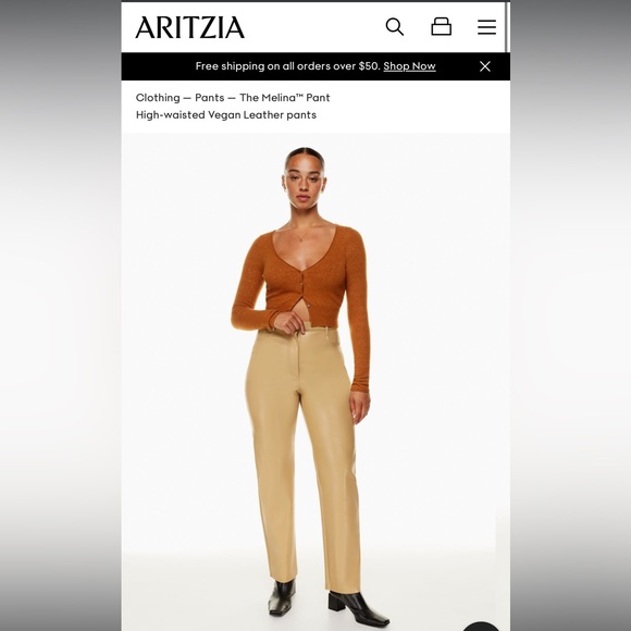 The Melina™ Pant Size 8 - Sandy Beige - Aritzia (Wilfred) - Picture 1 of 4